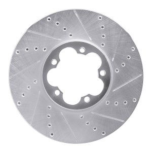 Ford Transit-350 HD Brake Rotor (1) - Front Right - R1 Concepts - Drilled & Slotted - Silver - `15-`25